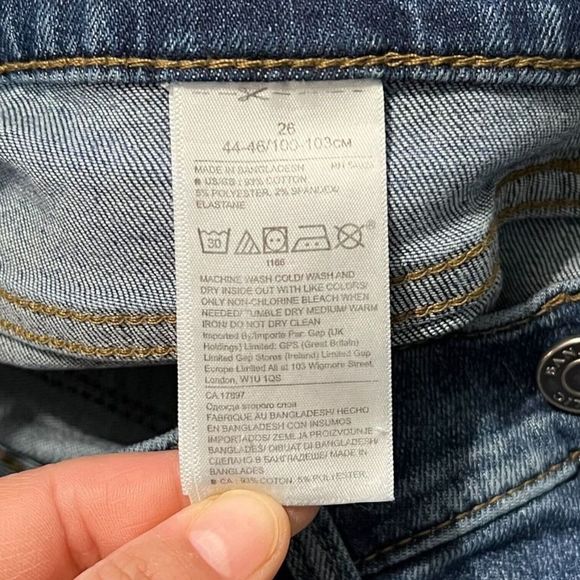 Banana Republic Premium Denim Skinny Indigo Women's 26 Raw Hem Stretch Low Rise - Picture 10 of 12